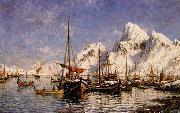 Gunnar Berg From Svolvar Harbor oil painting artist